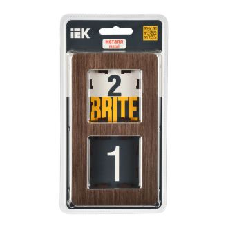 BRITE Рамка 2-местная металл коричневый RE AL