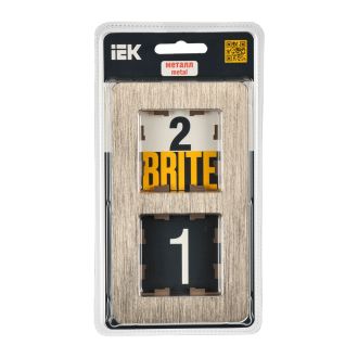 BRITE Рамка 2-местная металл шампань RE AL
