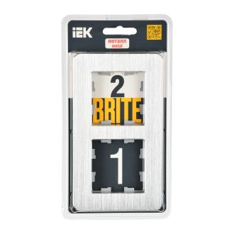BRITE Рамка 2-местная металл алюминий RE AL
