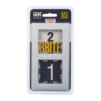 BRITE Рамка 2-местная металл алюминий