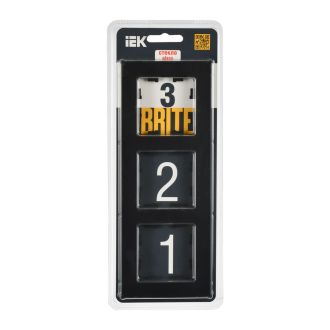 BRITE Рамка 3-местная стекло черный матовый