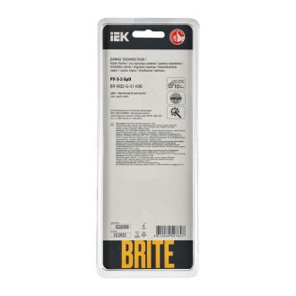 BRITE Рамка 3-местная стекло персиковый матовый