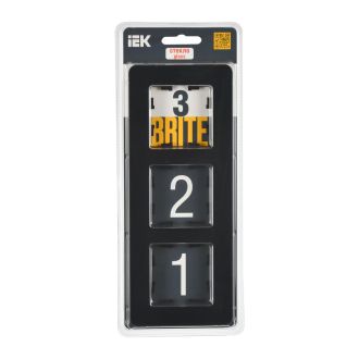 BRITE Рамка 3-местная стекло черный RE