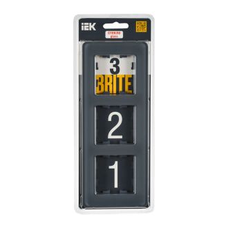 BRITE Рамка 3-местная стекло графит RE