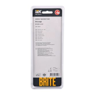 BRITE Рамка 3-местная стекло белый