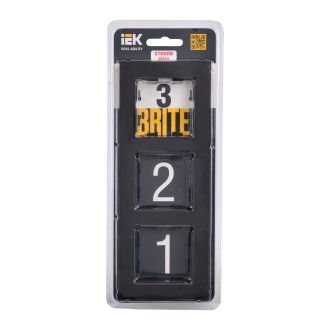 BRITE Рамка 3-местная стекло черный