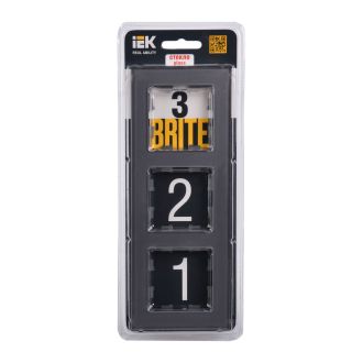 BRITE Рамка 3-местная стекло серый