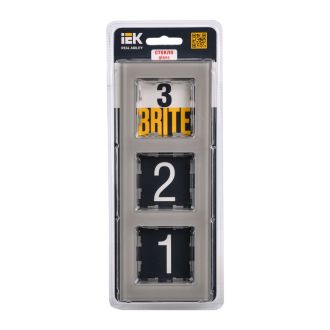 BRITE Рамка 3-местная стекло дымчатый