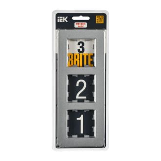 BRITE Рамка 3-местная металл алюминий RE