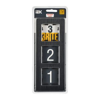 BRITE Рамка 3-местная металл черный RE AL