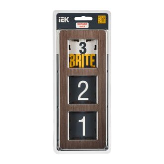 BRITE Рамка 3-местная металл коричневый RE AL