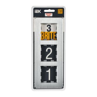 BRITE Рамка 3-местная металл алюминий RE AL