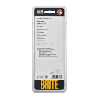 BRITE Рамка 3-местная металл черный