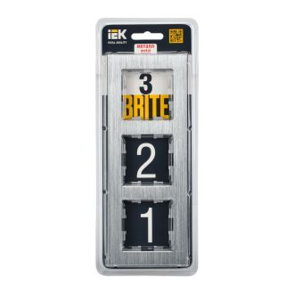 BRITE Рамка 3-местная металл алюминий
