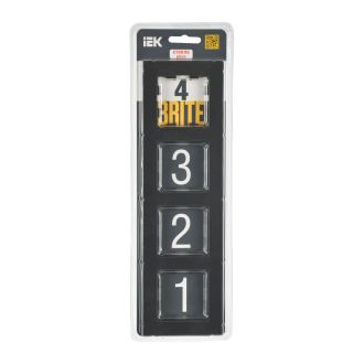 BRITE Рамка 4-местная стекло черный матовый
