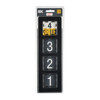BRITE Рамка 4-местная стекло черный RE