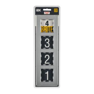 BRITE Рамка 4-местная металл алюминий RE