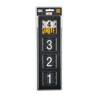 BRITE Рамка 4-местная металл черный RE AL