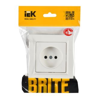 BRITE Розетка 1-местная без заземления без защитных шторок 10А в сб. белый