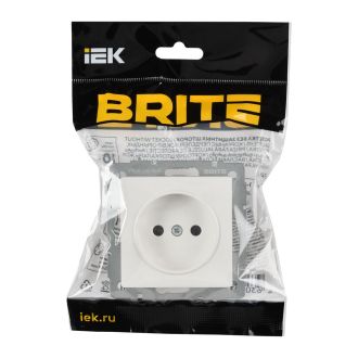 BRITE Розетка 1-местная без заземления без защитных шторок 10А РФ белый