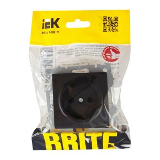 BRITE Розетка 1-местная без заземления без защитных шторок 10А черный