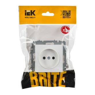 BRITE Розетка 1-местная без заземления без защитных шторок 10А арктический белый