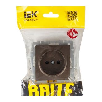BRITE Розетка 1-местная без заземления с защитными шторками 10А темная бронза