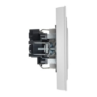 BRITE Розетка 1-местная с заземлением с защитными шторками 16А в сборе арктический белый