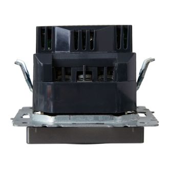 BRITE Розетка 1-местная с заземлением с защитными шторками 16А с USB A+A 5В 2,1А сталь