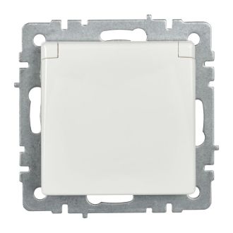 BRITE Розетка 1-местная с заземлением с защитными шторками и крышкой 16А IP44 белый