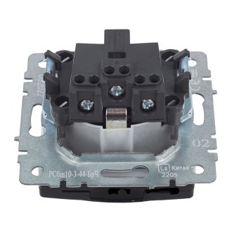 BRITE Розетка 1-местная с заземлением с защитными шторками и крышкой 16А IP44 черный