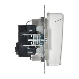 BRITE Розетка 1-местная с заземлением с защитными шторками и крышкой 16А IP44 арктический белый