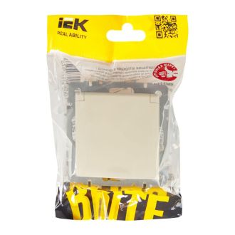 BRITE Розетка 1-местная с заземлением с защитными шторками и крышкой 16А IP20 бежевый