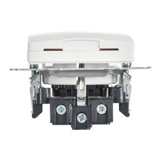 BRITE Розетка 1-местная с заземлением с защитными шторками и крышкой 16А IP20 арктический белый