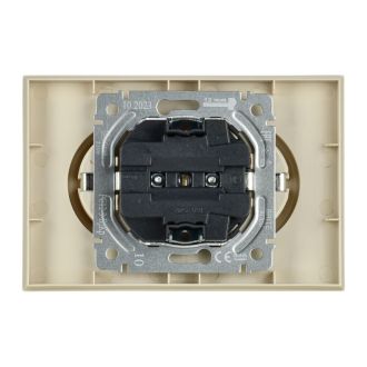 BRITE Розетка 2-местная с заземлением без защитных шторок 16А в сборе бежевый