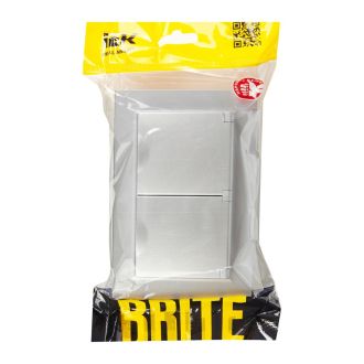 BRITE Розетка 2-местная с заземлением с защитными шторками и крышкой 16А в сборе IP44 алюминий