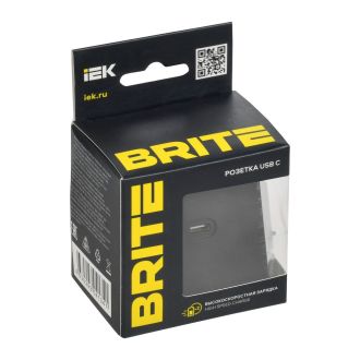 BRITE Розетка USB C 65Вт высокоскоростная зарядка черный