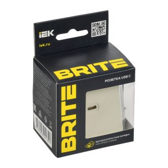 BRITE Розетка USB C 65Вт высокоскоростная зарядка бежевый
