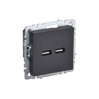 BRITE Розетка USB A+A 5В 3,1А черный