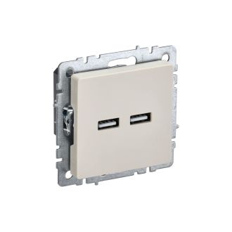BRITE Розетка USB A+A 5В 3,1А бежевый