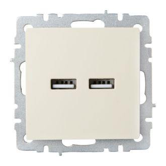 BRITE Розетка USB A+A 5В 3,1А бежевый
