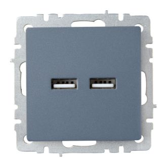 BRITE Розетка USB A+A 5В 3,1А маренго