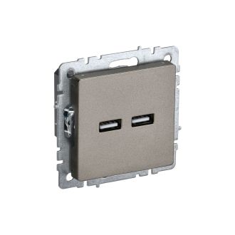 BRITE Розетка USB A+A 5В 3,1А шампань