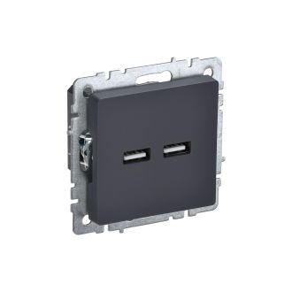 BRITE Розетка USB A+A 5В 3,1А графит