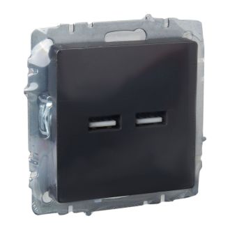 BRITE Розетка USB A+A 5В 3,1А графит
