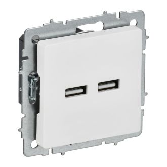 BRITE Розетка USB A+A 5В 3,1А арктический белый