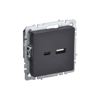 BRITE Розетка USB A+C 18Вт черный