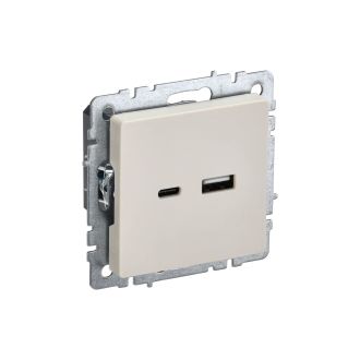 BRITE Розетка USB A+C 18Вт бежевый