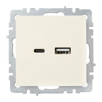 BRITE Розетка USB A+C 18Вт бежевый