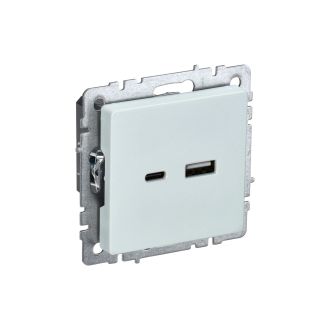 BRITE Розетка USB A+C 18Вт жемчуг
